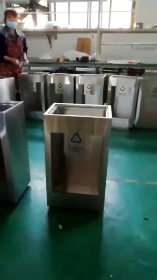 Recycle Hotel Outside Square Stainless Steel Dust Trash Can